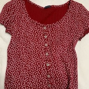 red flower shirt